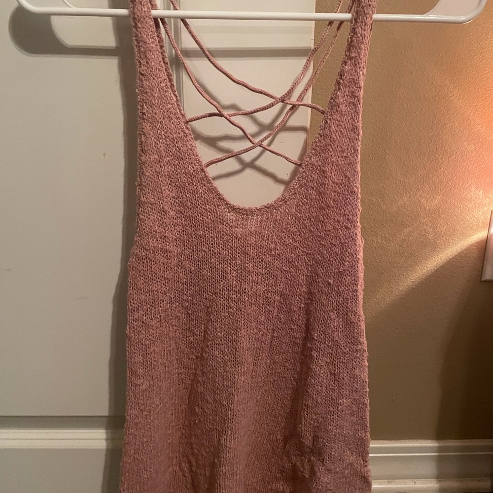 PINK CROCHET TANK TOP